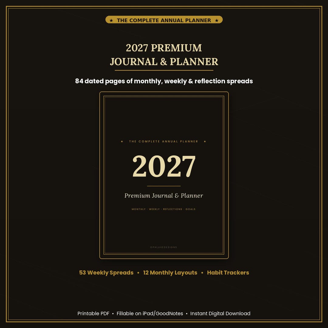 2027 Journal &amp; Planner | Monthly, Weekly, Goal Setting (digital Download) - Etsy