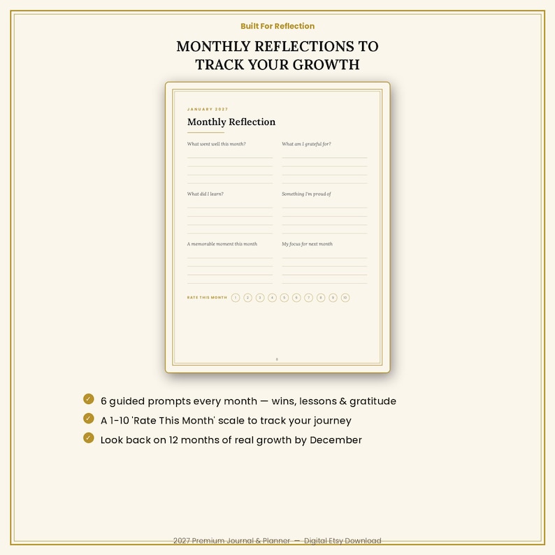 2027 Journal &amp; Planner | Monthly, Weekly, Goal Setting (digital Download) - Etsy