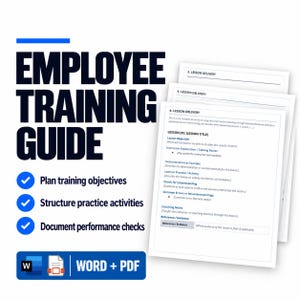 Kit di guide per la formazione dei dipendenti: modello Word e PDF stampabili.