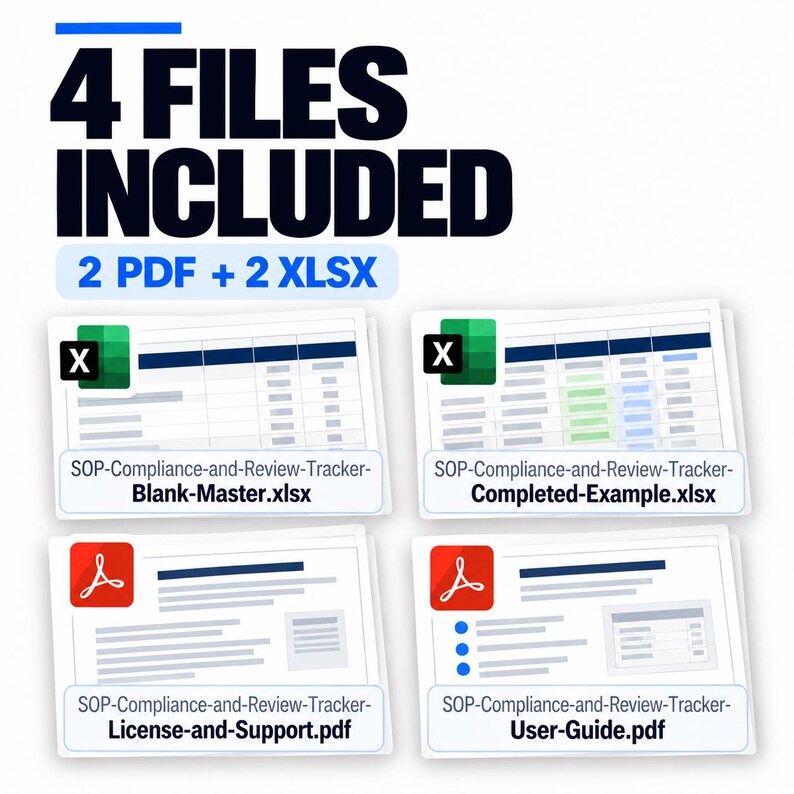 SOP Compliance & Review Tracker — Excel Template - Etsy