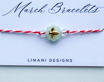 Marti Bracelets Limani Designs Mint to Bee March Bracelets Good Luck Bracelets