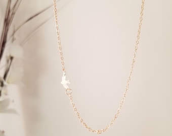 Tiny Swallow Bird Necklace in Gold Bird Charm Pendant Simple Small Elegant Dainty Jewelry