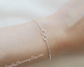 Tiny Infinity Bracelet Dainty Infinity Symbol Bracelet Simple Love Delicate Jewelry