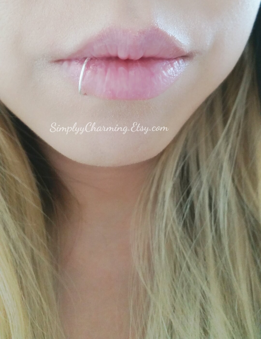 Fake Lip Ring Hoop Clip on Body Jewelry Seamless Fake Lip Piercing Cuff