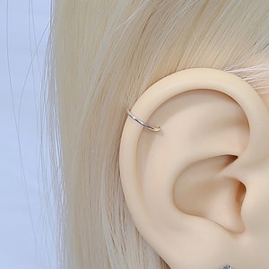 Boucle d'oreille cartilage sans couture, petite boucle d'oreille véritable hélice, boucle d'oreille conque, boucle d'oreille tragus, anneau argenté calibre 18 - Très résistant
