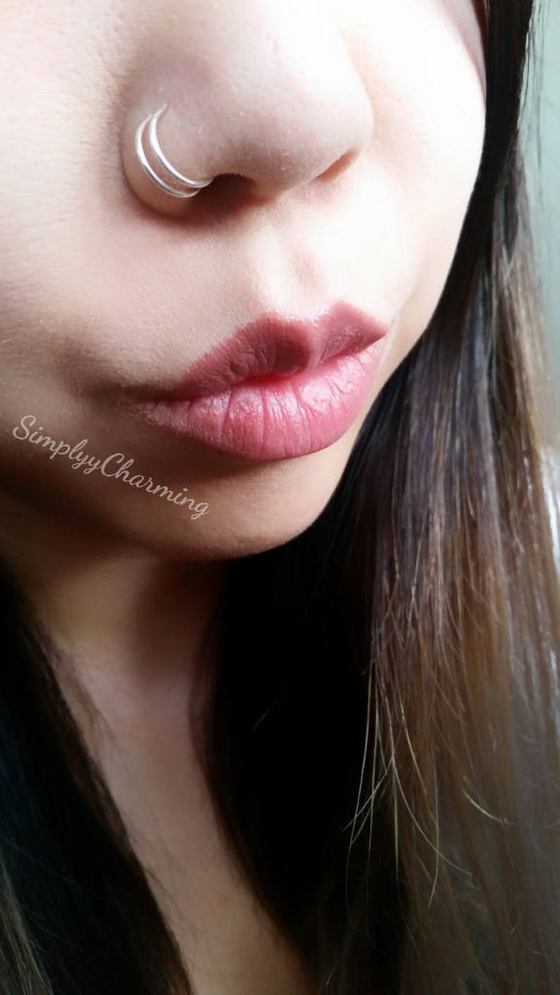 Fake Double Hoop Nose Ring Faux False Jewelry Clip on No Etsy