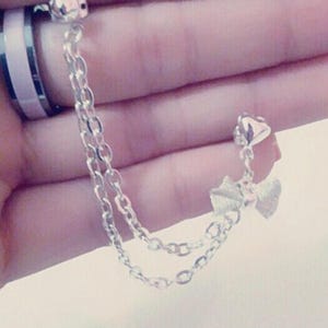 Mesh Bogen Knorpel Kette Ohrringe Double Lobe Helix Ohr Manschette Schmuck Silber Band Fliege Elegant Einfach