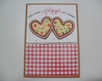 nniversary/Love Card - Pizza Pun Card - You Have a Pizza My Heart - BLANK Inside