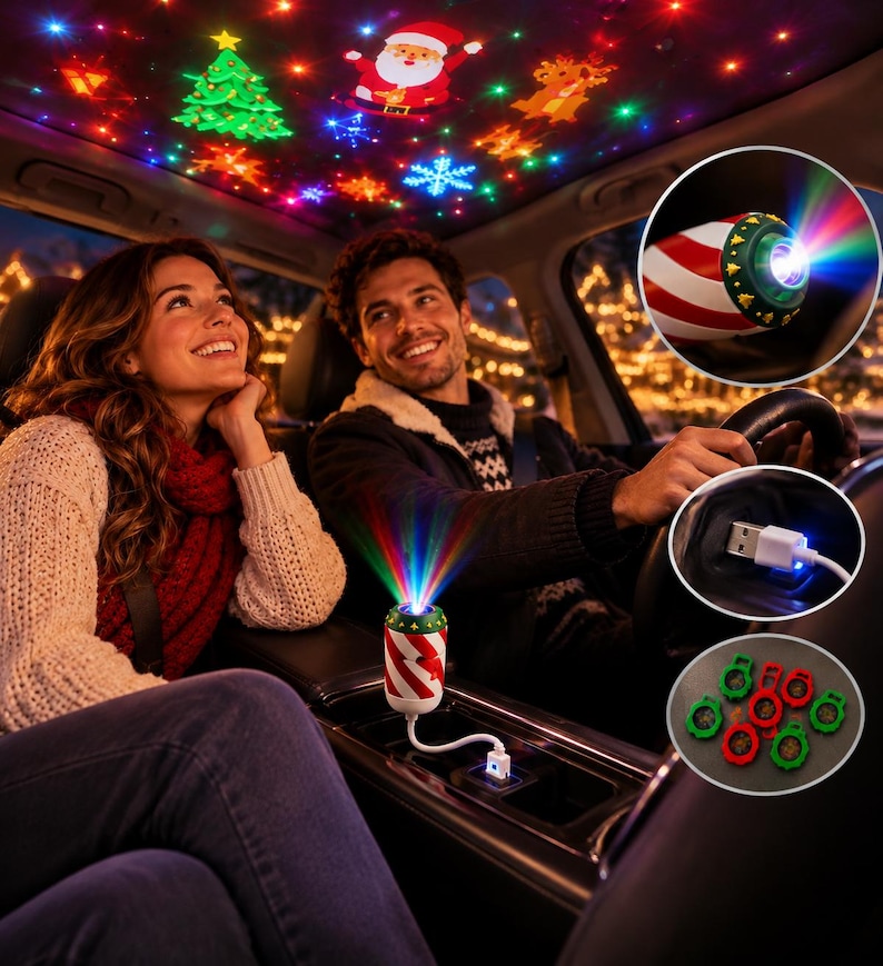 Merry Ride Christmas Car Projector, Jingle Ride Jolly Cast LED Light ...