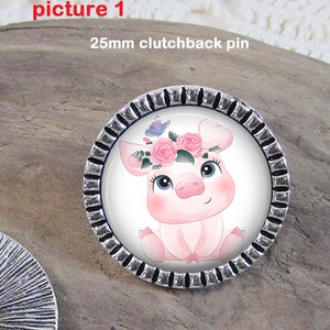 Cute Pig Lapel Pin With Tie Tack Back - Choice of Style 25 or 18mm - Pig Stainless Lapel Pin - Pig Pin Lapel Brooch Gift Idea - Pig Gift