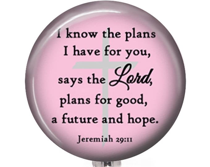 Bible Verse Badge Reel 125 Retractable Badge Reel Large Image Badge ...