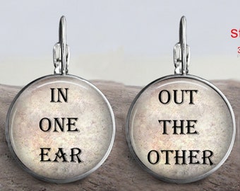 Mismatch In One Ear 2 Earrings Jewelry - Choice of 5 Styles & 3 Sizes - All Stainless, 1 Gold 12mm Drop - Funny Leverback Earrings Gift Idea