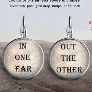 Mismatch In One Ear 2 Earrings Jewelry - Choice of 5 Styles & 3 Sizes - All Stainless, Gold or Silver - Funny Leverback Earrings Gift Idea