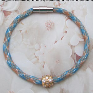 Beach Colors Paracord Unisex Rope Bracelet 1/8 inch 550 lb - Paracord Jewelry - Stainless Magnet Clasp w/Lock - Unisex, With Bead or Not