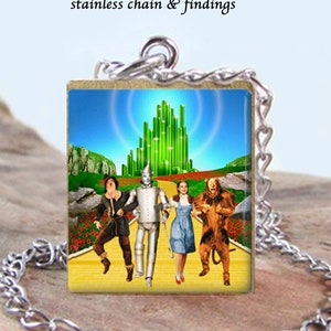 Wizard of Oz 4 Scrabble Stainless Jewelry - Choose Letter, Pendant, Necklace or Keychain - Quality Staniless - Wizard of Oz Gift Idea