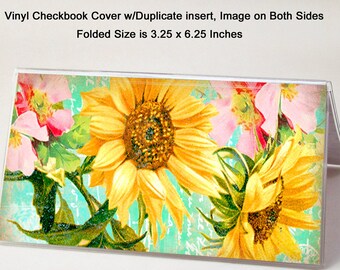  Monogram Checkbook Cover, For Top Tear Duplicate Checks, Fall  Floral : Handmade Products