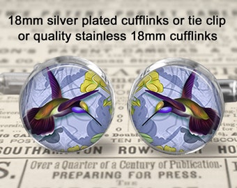 Colorful Hummingbird Cufflinks