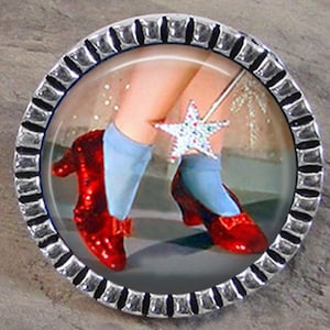 Wizard of OZ Ruby Slippers Lapel Pin Brooch With Tie Tack Back - Choice of Style 25 or 18mm - Oz Brooch Pin Jewelry - Brooch Pin Gift Idea