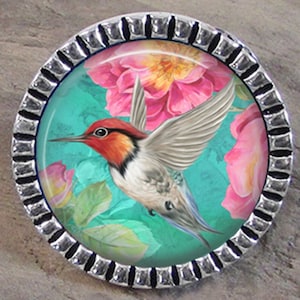 Hummingbird 2 Lapel Pin Brooch With Tie Tack Back - Choice of Style 25 or 18mm - Hummingbird Brooch Pin Jewelry - Hummingbird Gift Idea