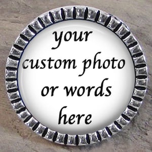 Custom Photo or Words Lapel Pin With Tie Tack Back - Choice of Style 25 or 18mm - Stainless Lapel Pin - Brooch Pin - Boutonniere Photo Gift