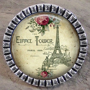 Eiffel Tower Paris Lapel Pin Brooch With Tie Tack Back - Choice of Style 25 or 18mm - Eiffel Tower Brooch Pin Jewelry - Paris Gift Idea