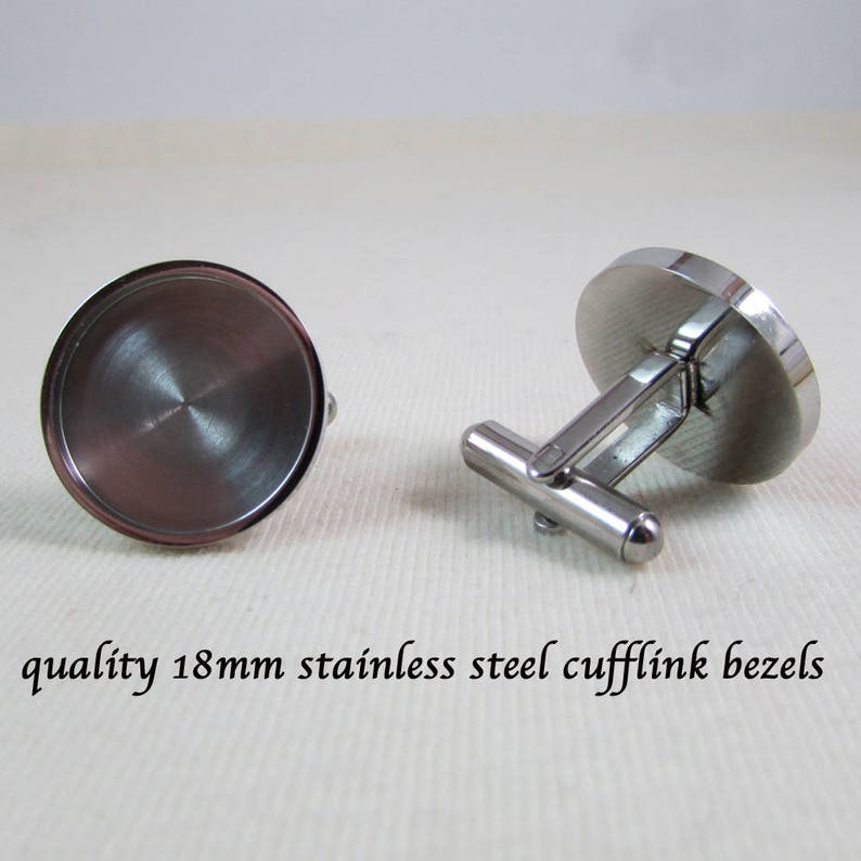 Suit Accessory Tuxedo Accessory Quality Accessories Gift Idea Wedding Jewelry Quality 18mm Stainless Steel Cufflink Blank Bezels