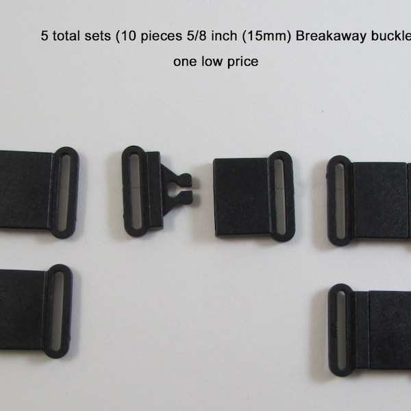 Breakaway 5/8 inch Buckle - Breakaway Clasp - Lanyard Supply - Breakaway Clasp - 5 Sets - 15mm Size - Breakaway Buckle - Craft Supply