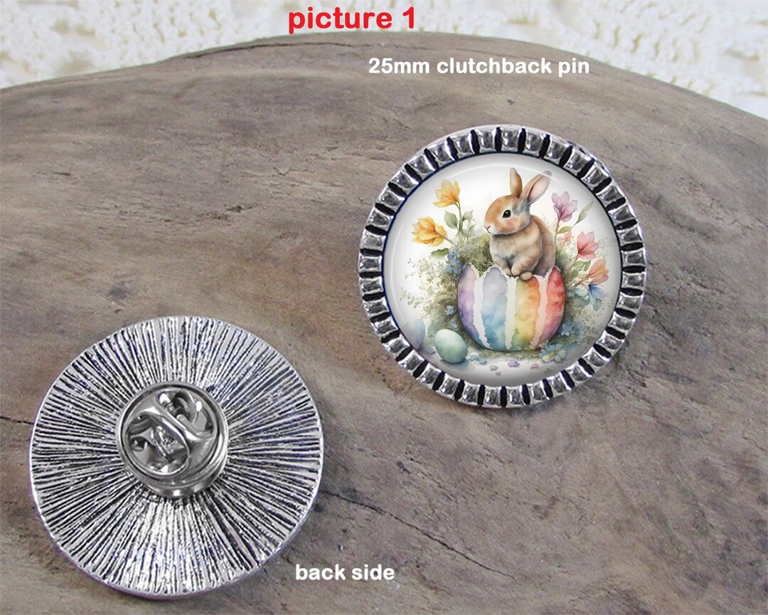 Bunny Rabbit Easter 2 Lapel Pin With Tie Tack Back - Choice of Style 25 ...