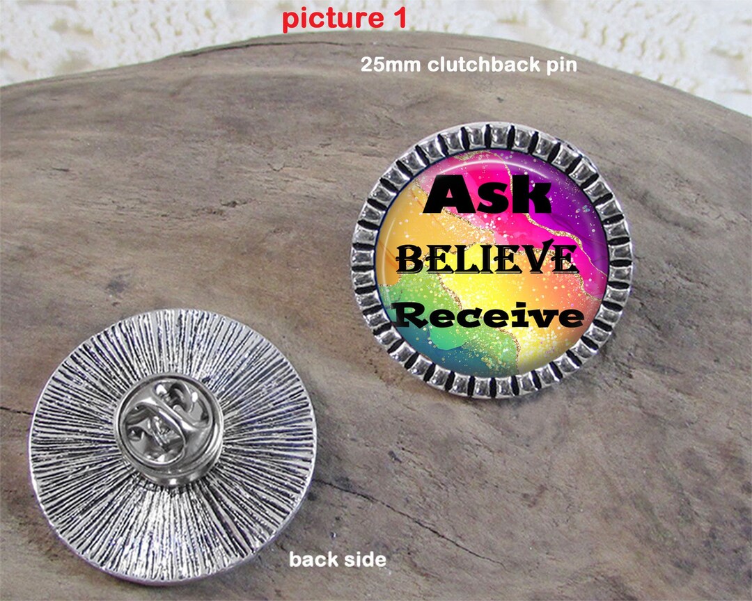 Ask Believe Receive Faith Lapel Pin Brooch With Tie Tack Back Etsy