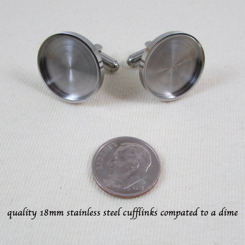 Suit Accessory Tuxedo Accessory Quality Accessories Gift Idea Wedding Jewelry Quality 18mm Stainless Steel Cufflink Blank Bezels