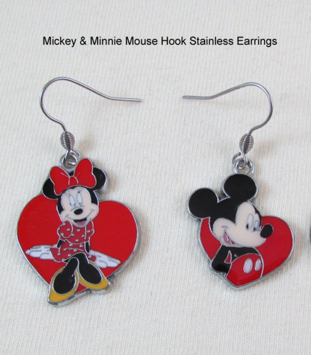 Mickey and Minnie Mouse Earrings Jewelry Stainless Mismatch - Etsy