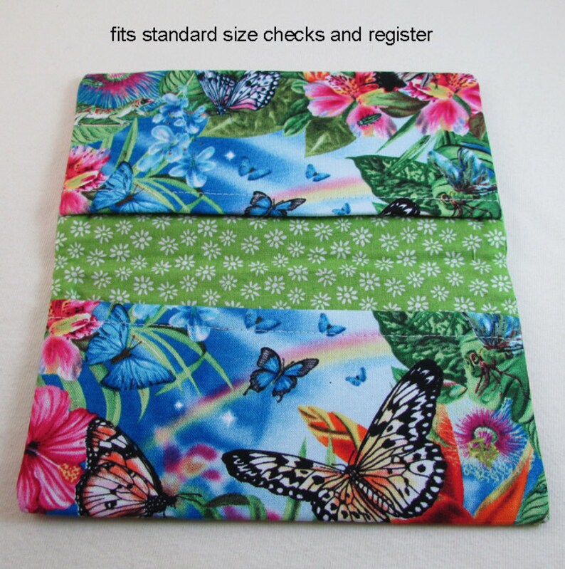 Butterflies Checkbook Cover Coupon Holder Multi Color Etsy