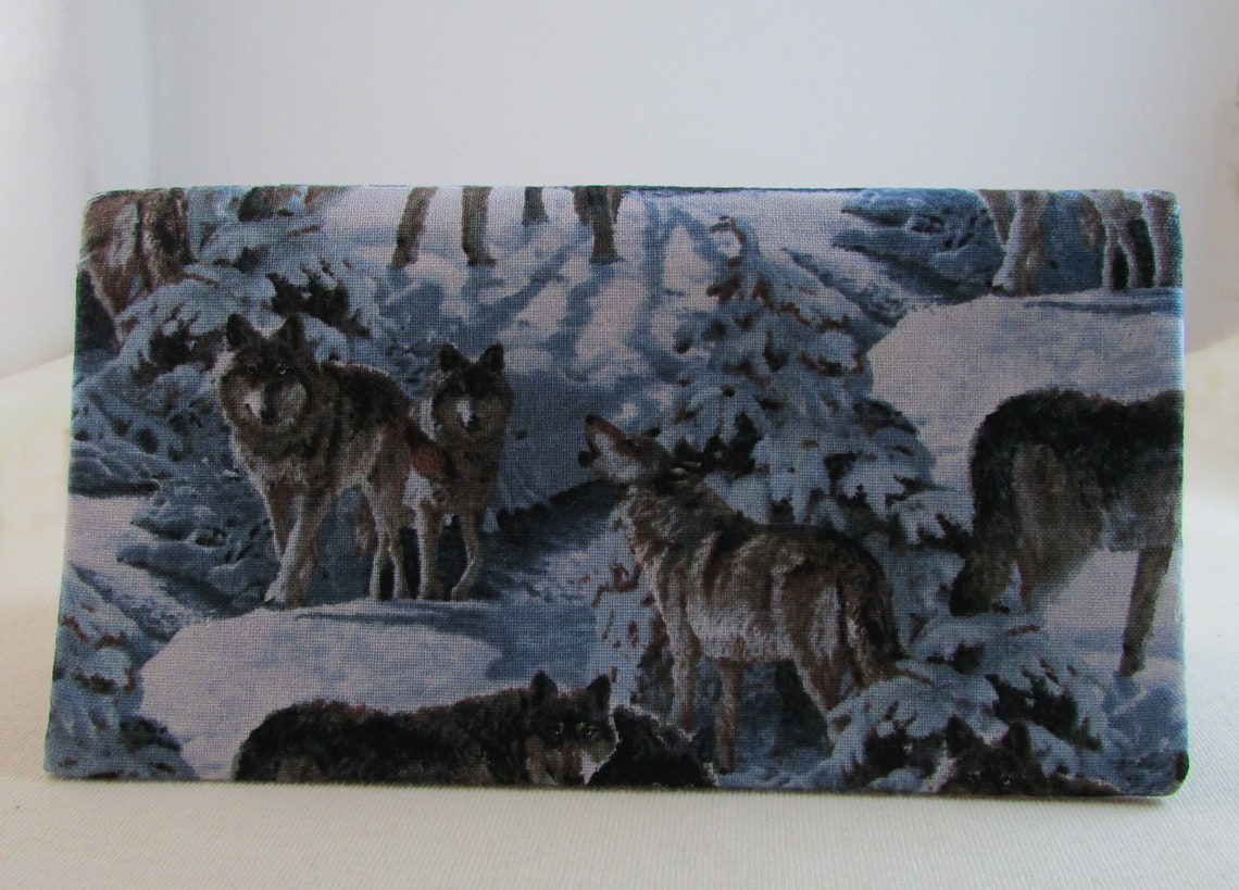 Wolves 3 Checkbook Cover Coupon Holder Wildlife Check Book Etsy
