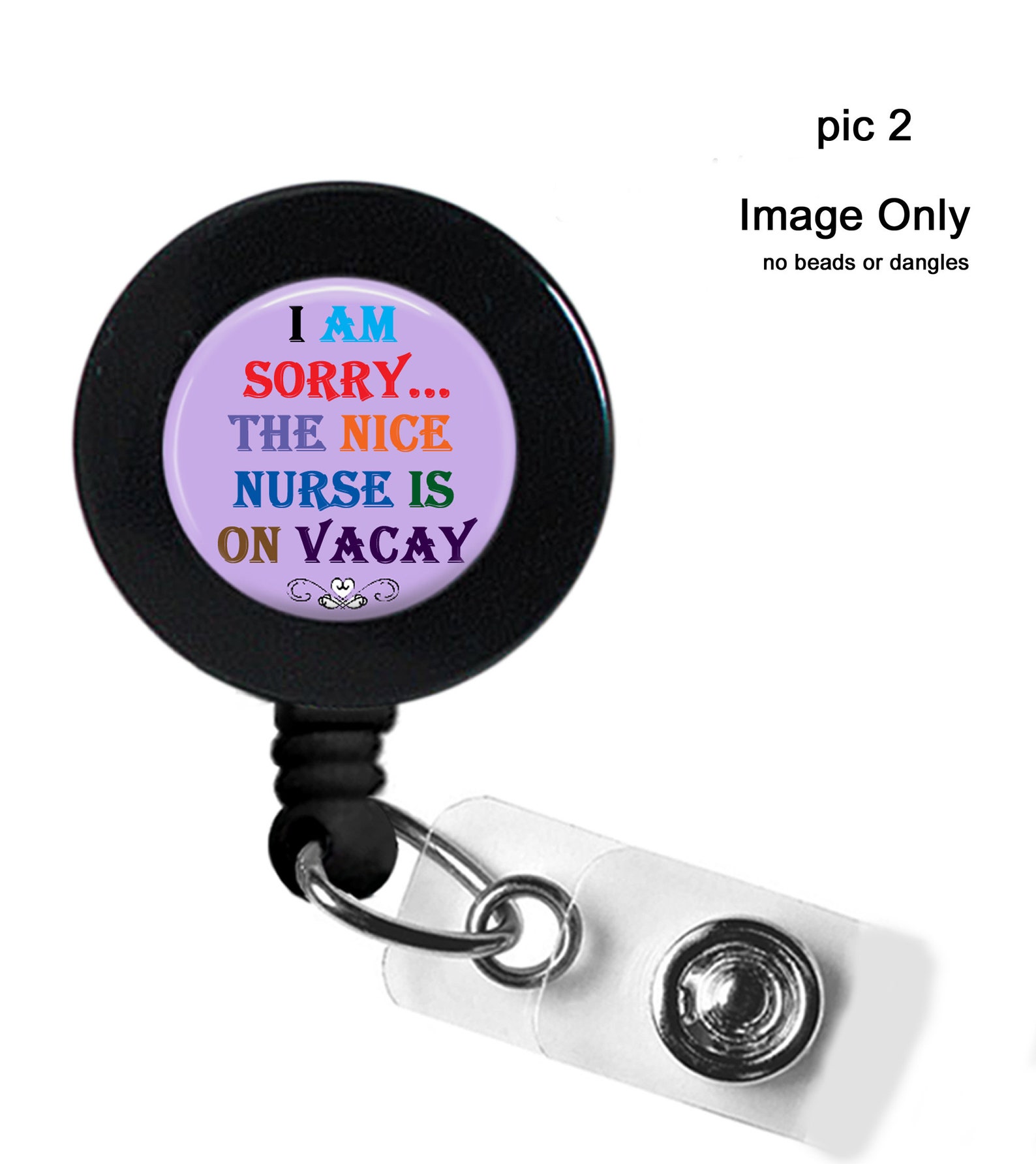 Funny Badge Reel Nice Nurse is on Vacay Humorous Gift Etsy