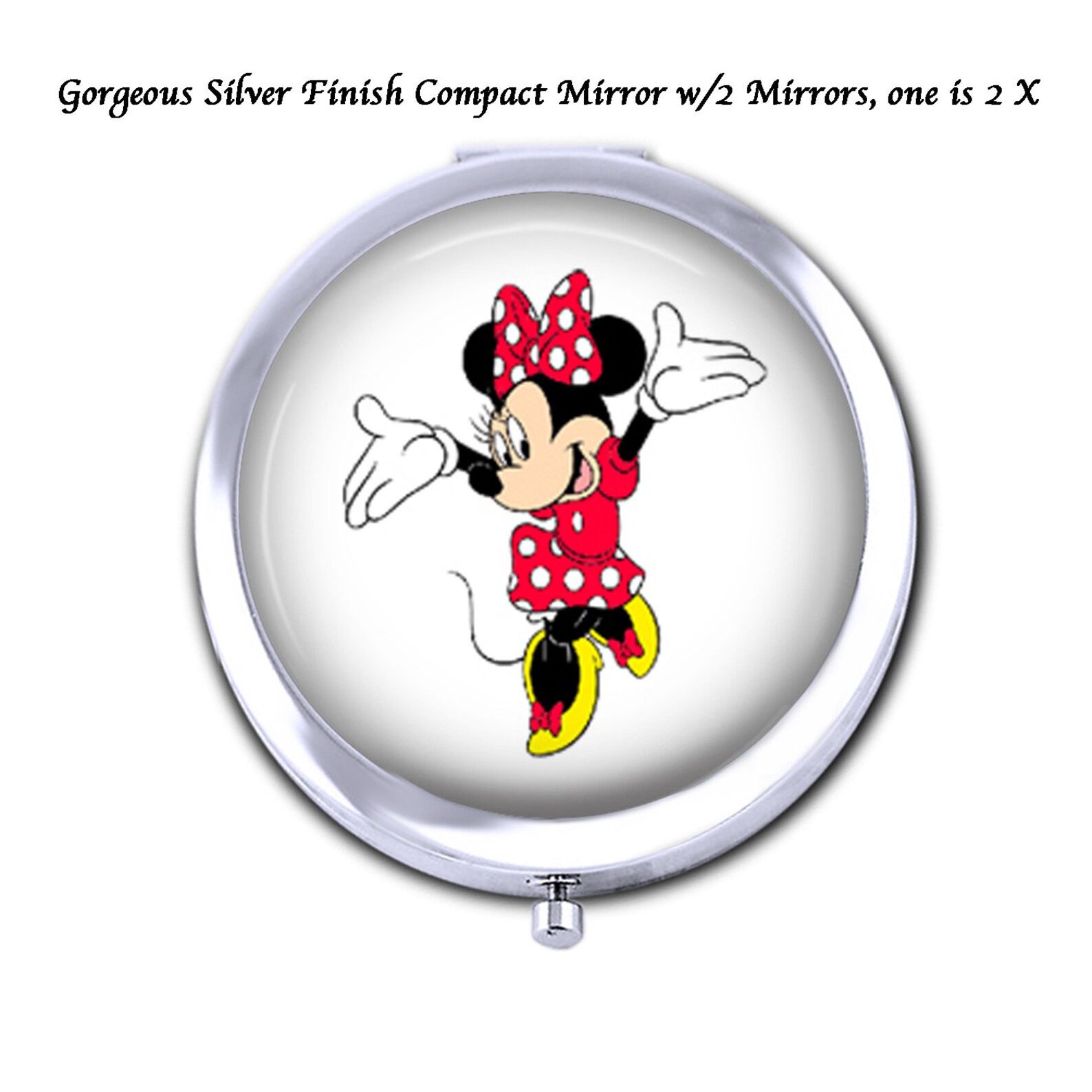 Mickey or Minnie Mouse Compact Mirror Compact With 2 Mirrors Etsy