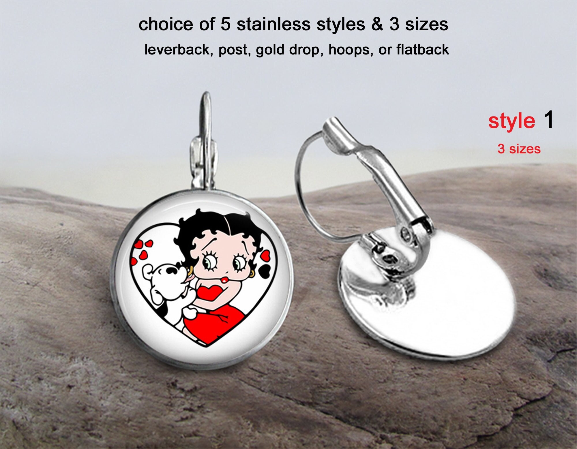Mental Health Awareness Earrings With Circle Charm & Clear Crystals | French Hook Style - View #13