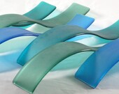 Fused Glass Wall Art/ Glass Wave Sculpture- Sea Glass, Beach Wall Art, Coastal Decor, Beach House Decor, Sea Glass Art, Coastal Wall Art