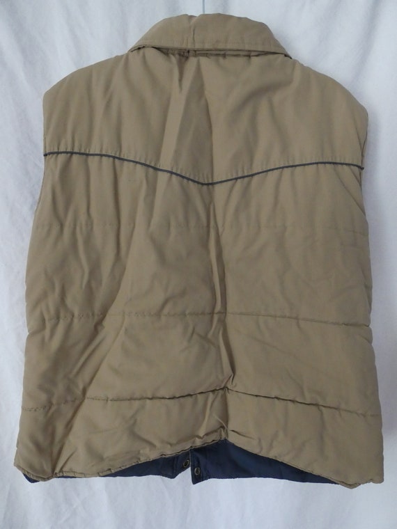 Vintage Gap Brown Khaki Puffy Vest - Men's XL 70s… - image 5