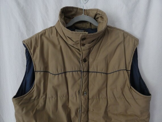 Vintage Gap Brown Khaki Puffy Vest - Men's XL 70s… - image 2