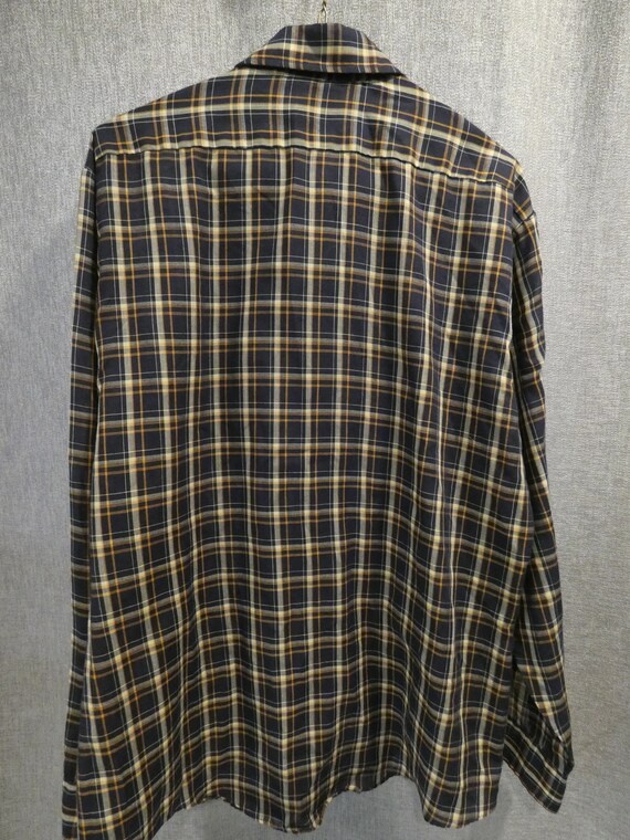Vintage Vtg Sears Sportswear Brown Plaid Shirt - … - image 4