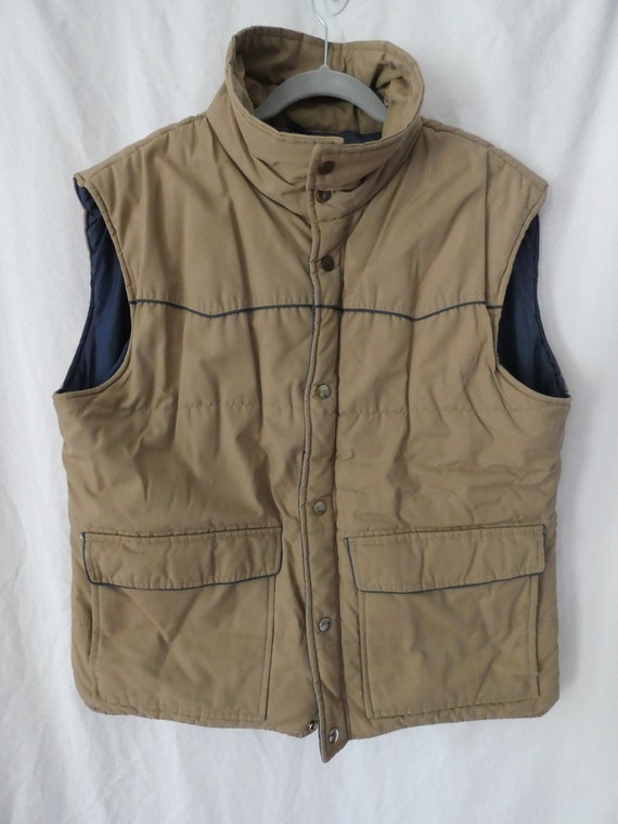 Vintage Gap Brown Khaki Puffy Vest - Men's XL 70s 