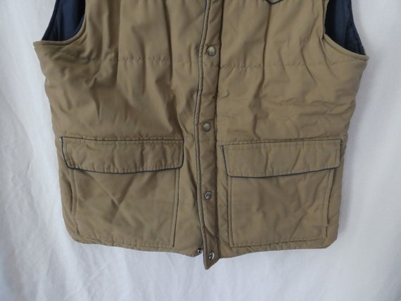 Vintage Gap Brown Khaki Puffy Vest - Men's XL 70s… - image 3