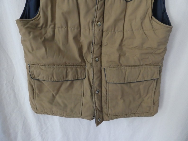 Men/'s XL 70s 80s Vintage Gap Brown Khaki Puffy Vest