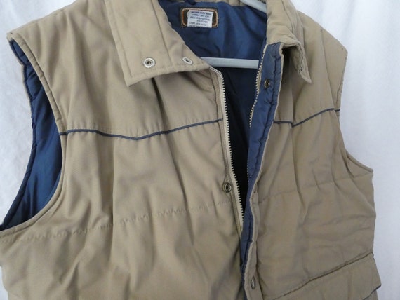 Vintage Gap Brown Khaki Puffy Vest - Men's XL 70s… - image 7