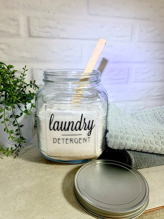 Square Laundry Detergent Jar Soap Dispenser Laundry Room Decor