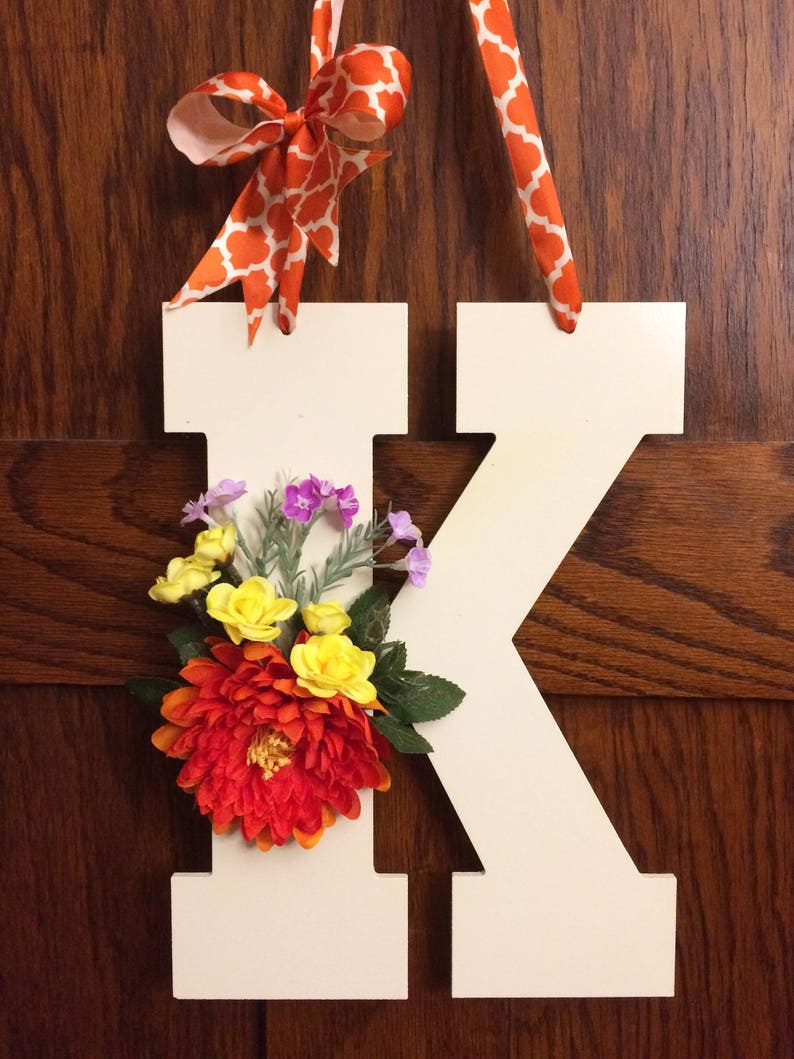 Initial Door Hanger Front Door Decoration Monogram Letter Etsy