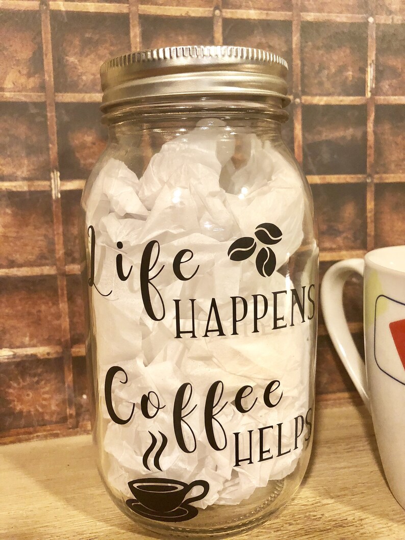 Coffee Helps Mason Jar Coin Bank Money Bank Money Jar Etsy