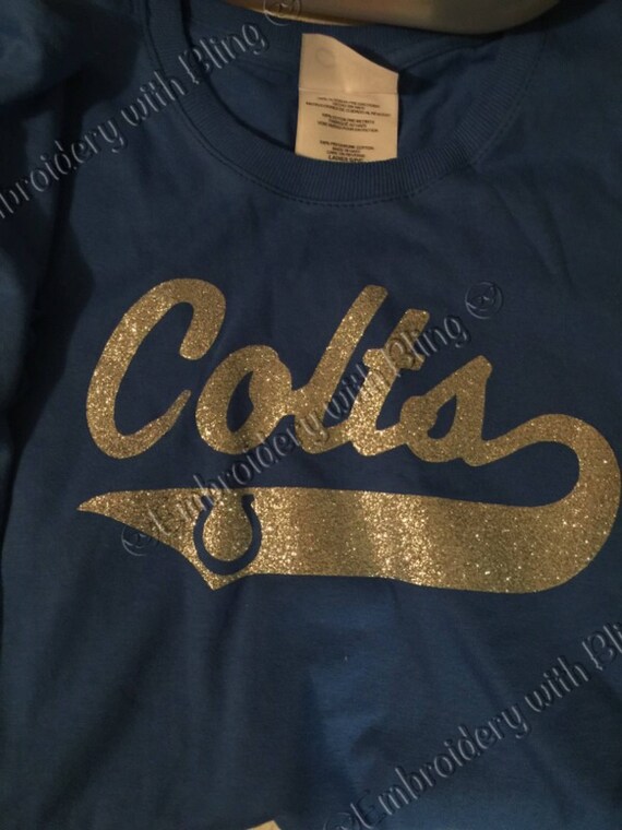 Ladies Colts Glitter Shirt Etsy