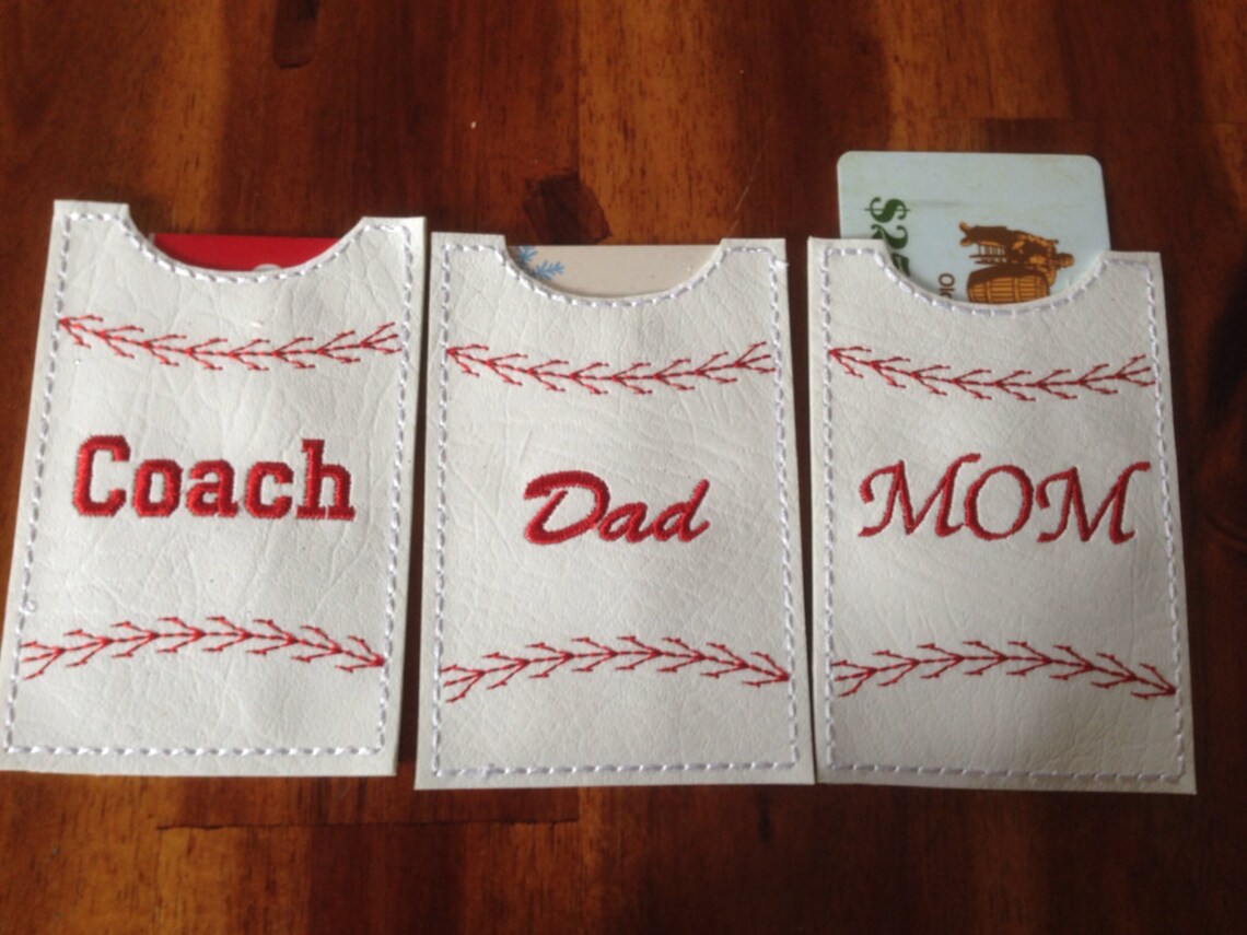 Baseball Gift Cardbusiness Card Holder Etsy