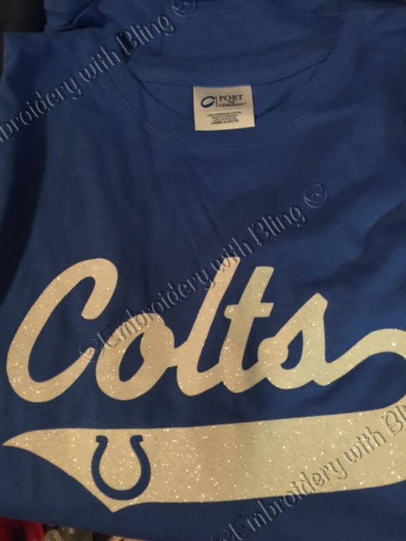 Ladies Colts Glitter Shirt Etsy
